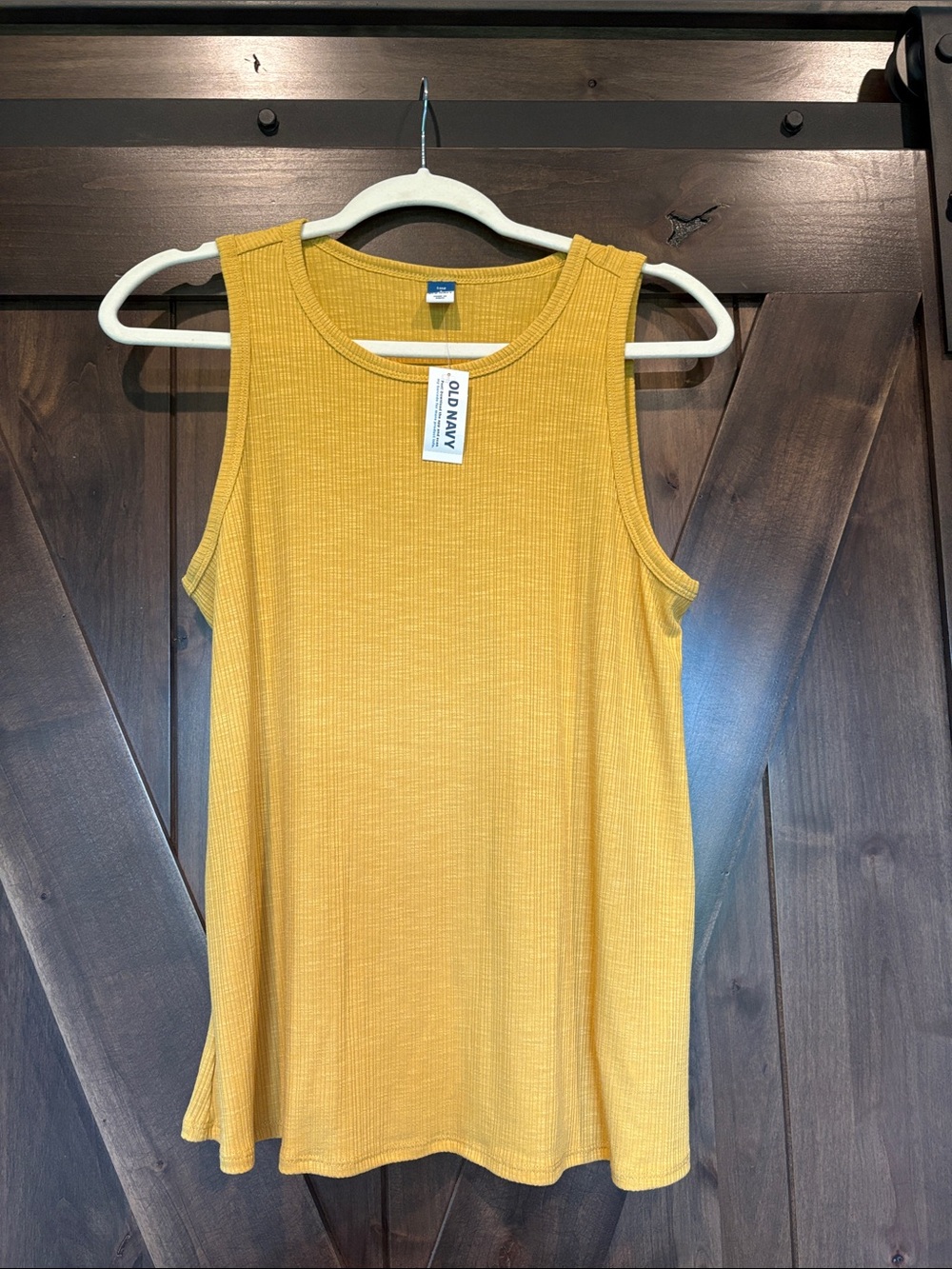 Old Navy Luxe Ribbed Tank Top in Mustard Yellow
